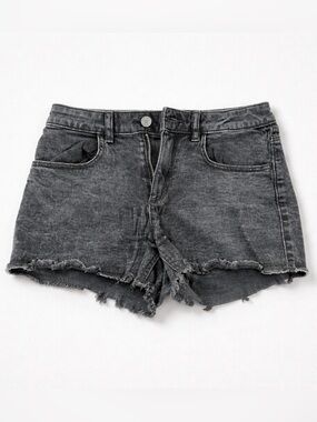 Girl’s Washed Black Denim Cutoff Shorts